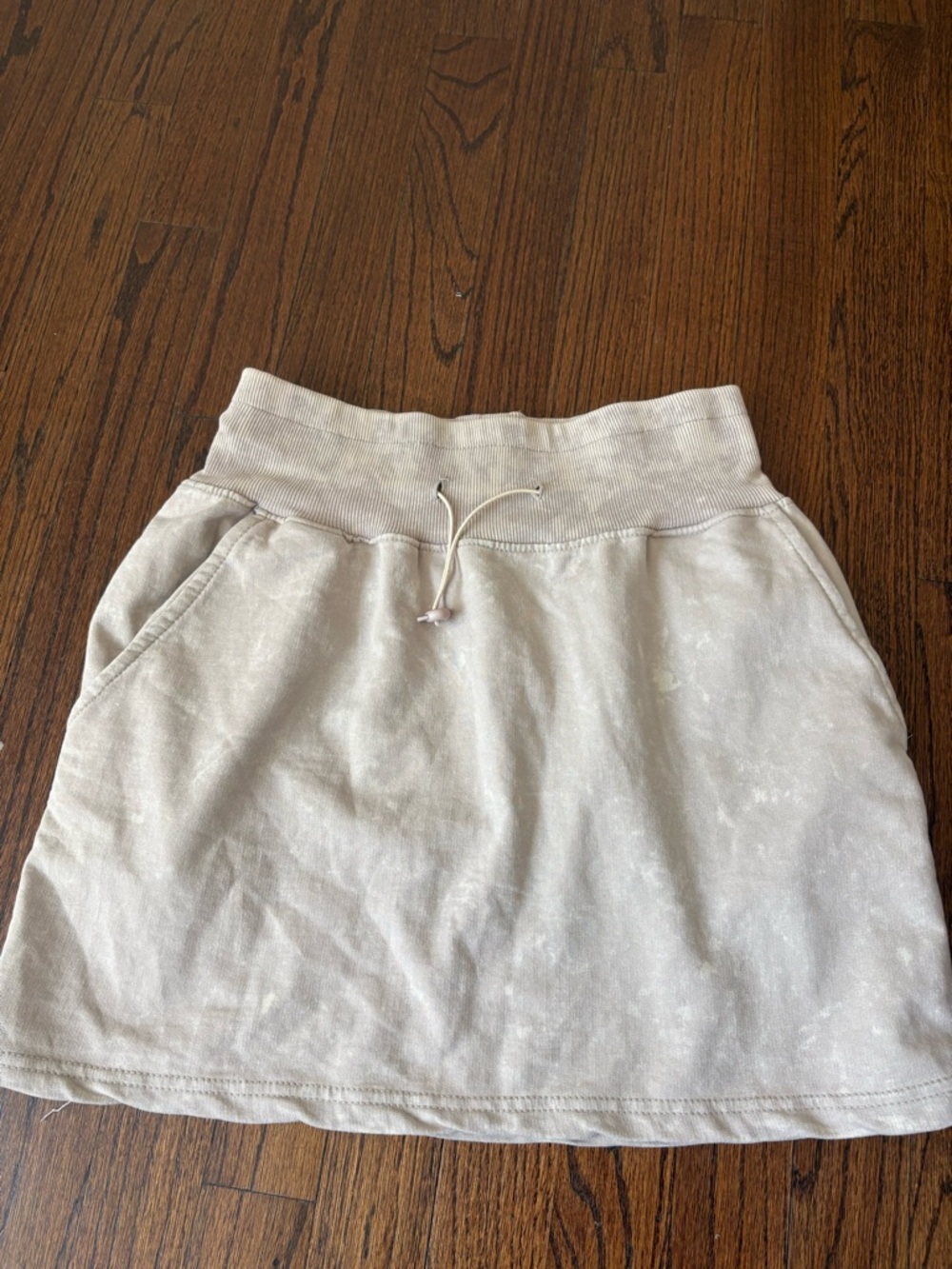 Fashion Nova Stone Beige Drawstring Mini Skirt